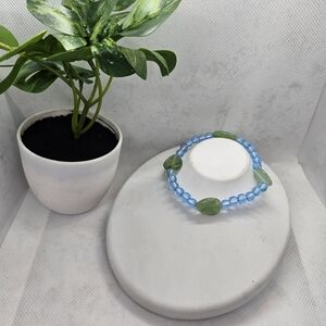 Chic Blue and Green Beaded Bracelet